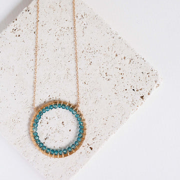 Elegant Modern Circle Eternity Necklace