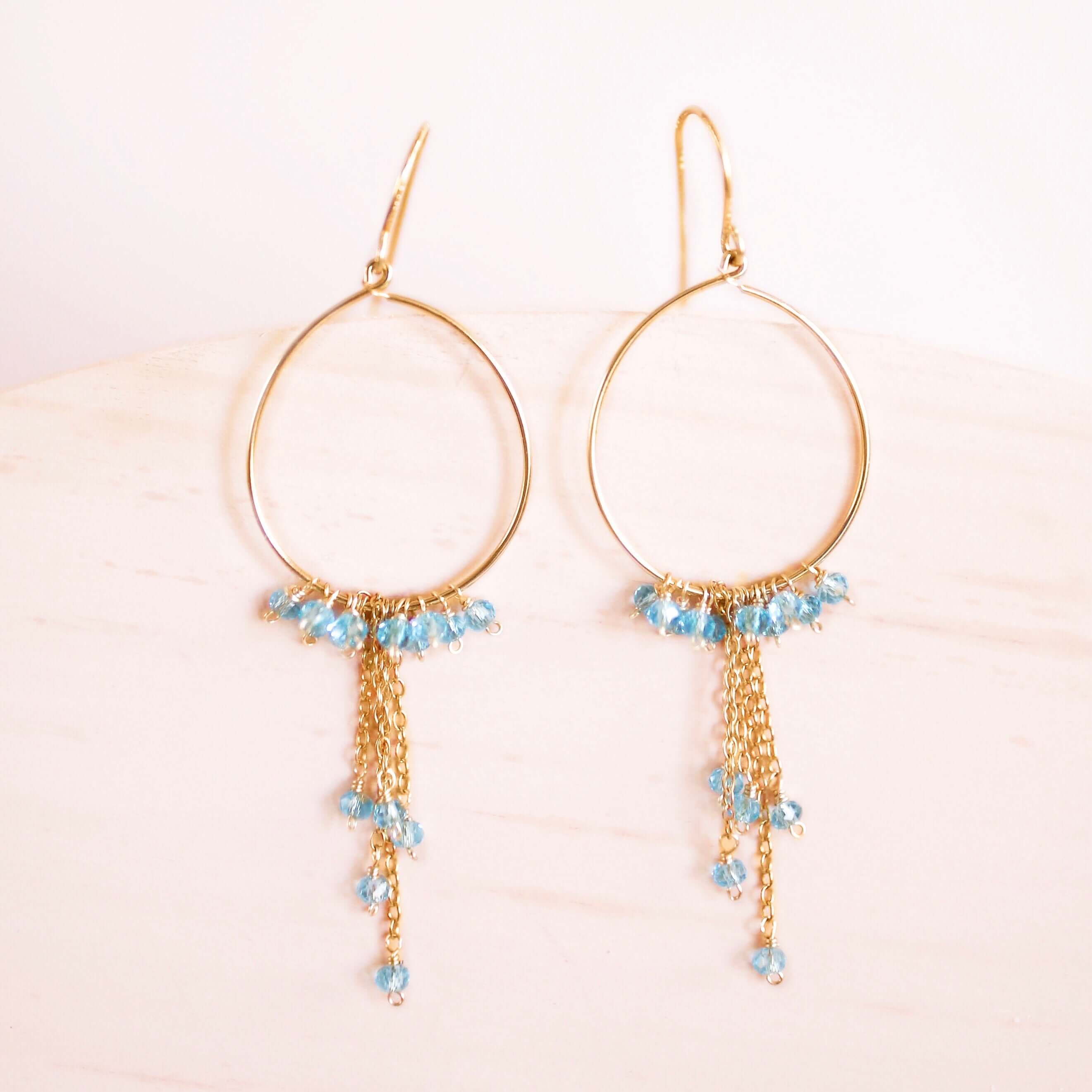 Aquamarine Gold Earrings