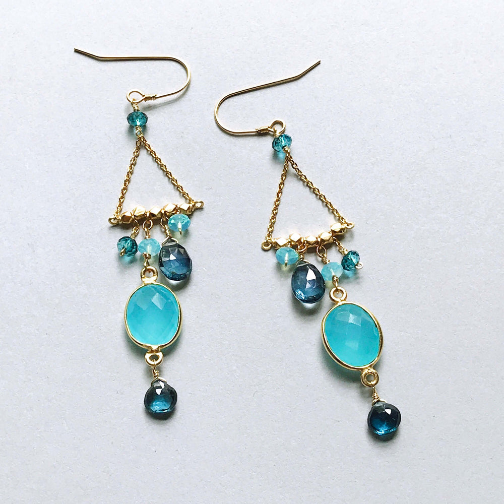 Blue Chalcedony Drop Earrings