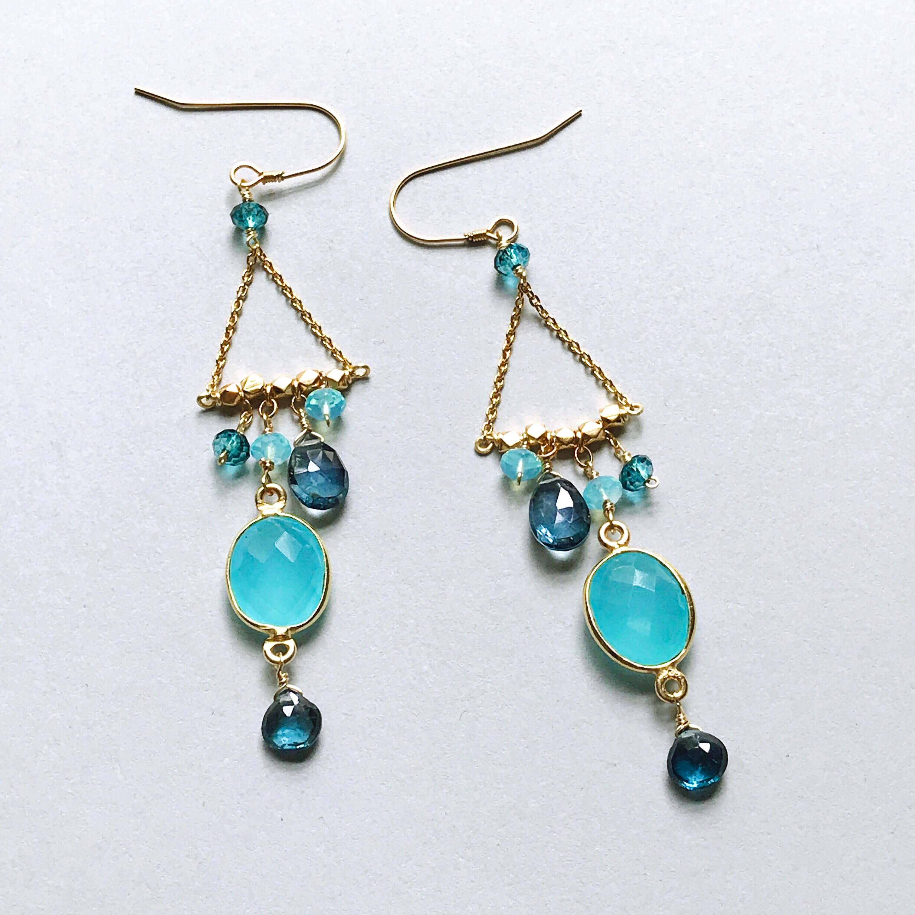 Blue Chalcedony Drop Earrings
