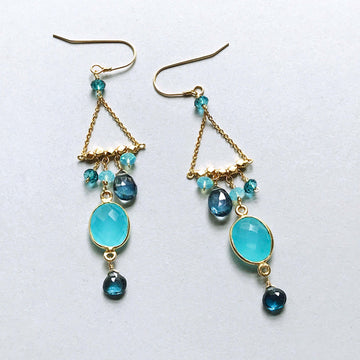Blue Chalcedony Drop Earrings