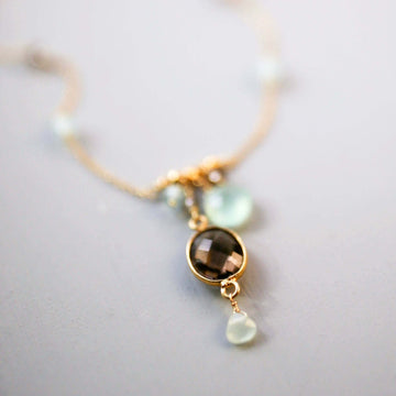 Smoky Quartz Gold Necklace