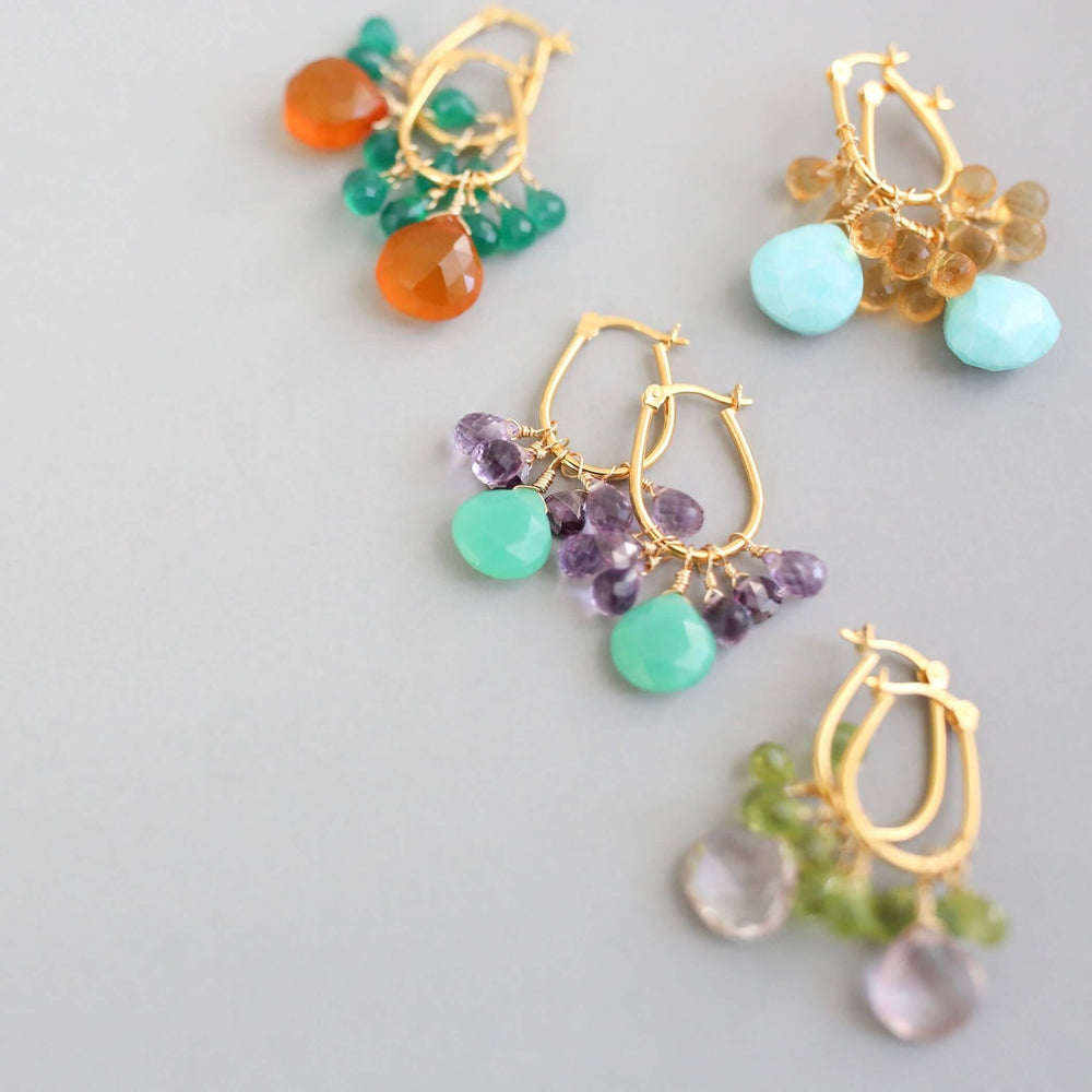 Colorful Earrings with Gemstones