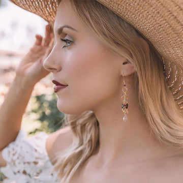 Colorful gemstone chandelier earrings