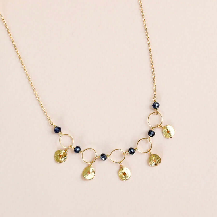 Black Spinel Gold Necklace