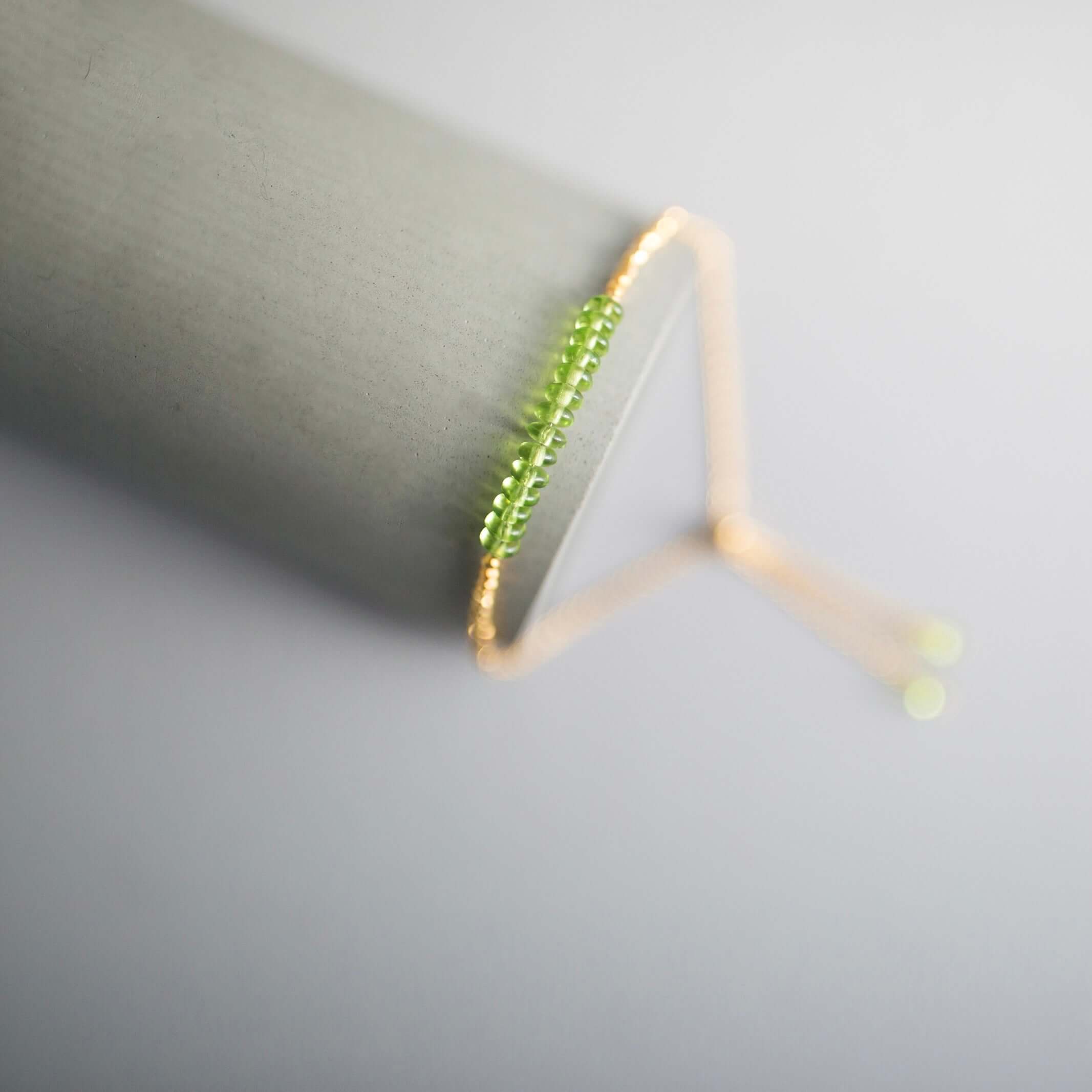Gold-Plated  Bracelet Adorned with Authentic Peridot Stones