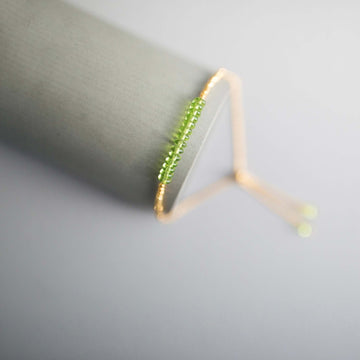 Gold-Plated  Bracelet Adorned with Authentic Peridot Stones