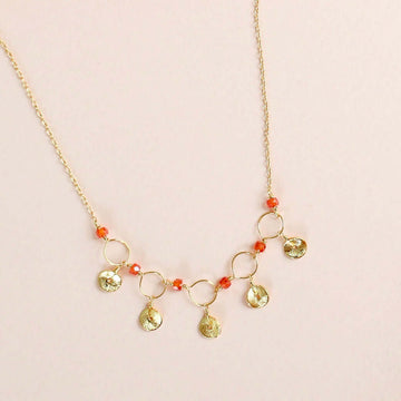 Orange Chalcedony Gold Necklace