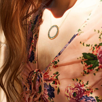 Elegant Modern Circle Eternity Necklace