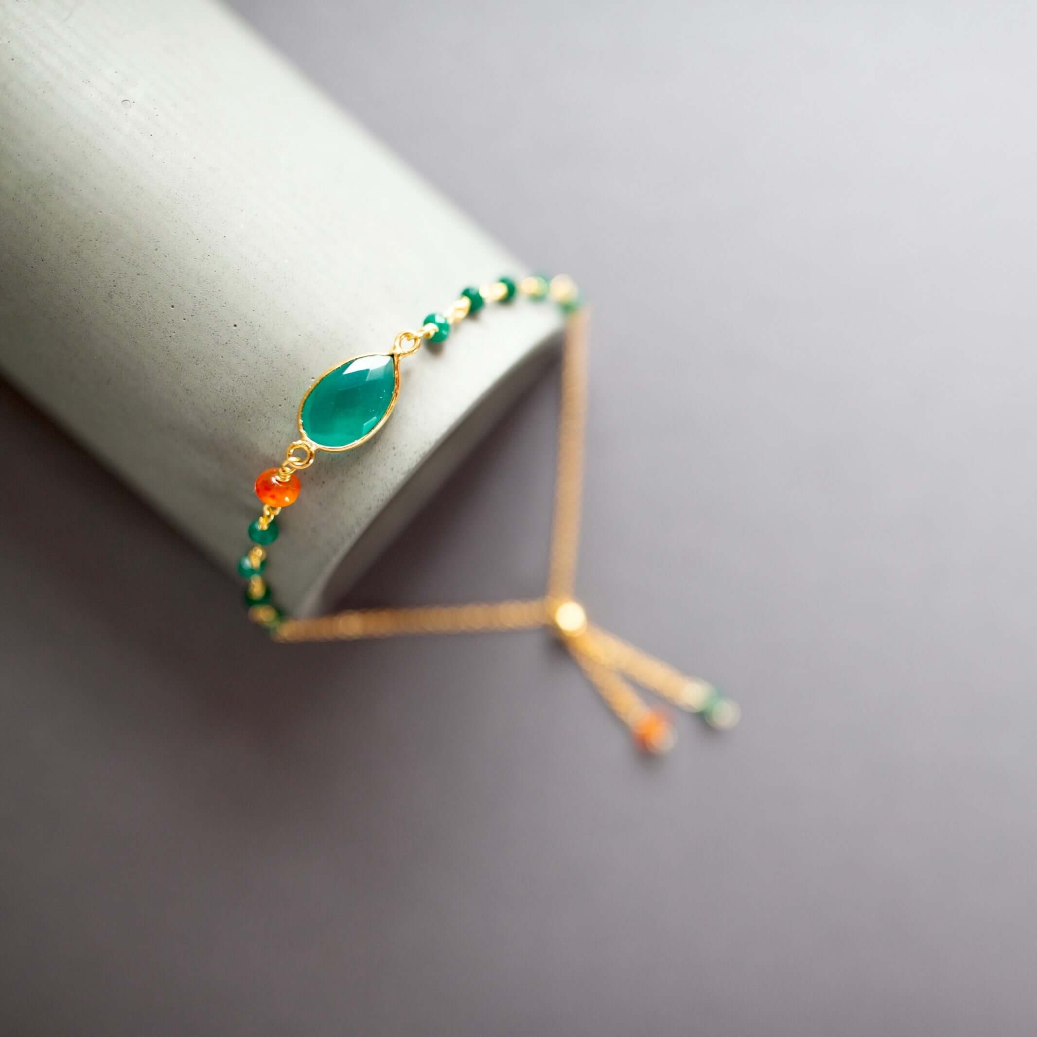 Authentic Green Onyx Gemstone - Simple and Chic Bracelet