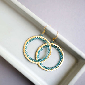 London Blue Quartz Classic Hoop Earrings