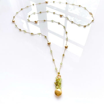Convertible Gemstone Necklace with Peridot and Green Amethyst