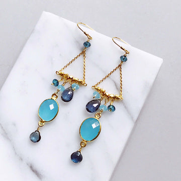 Blue Chalcedony Drop Earrings