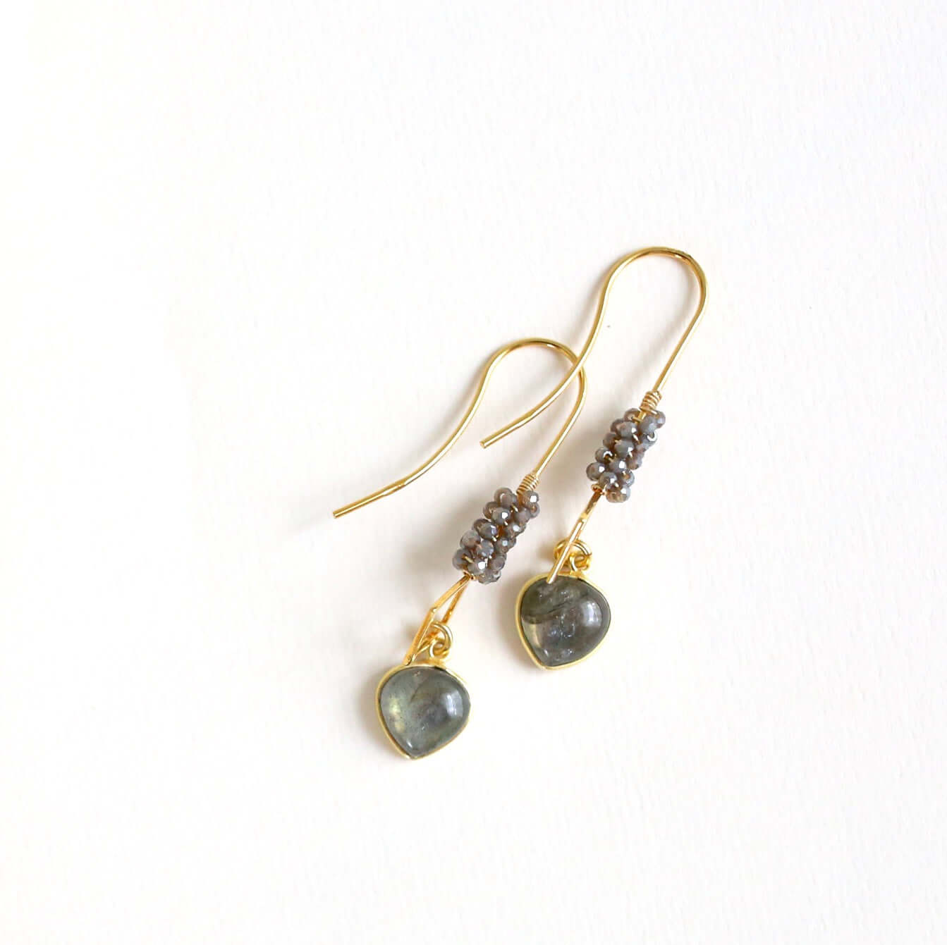 Geometrically inspired labradorite earrings for a modern and chic look