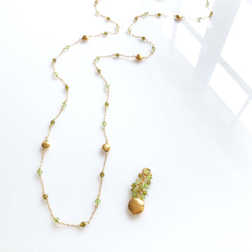 Convertible Gemstone Necklace with Peridot and Green Amethyst