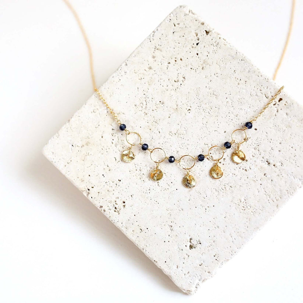 Black Spinel Gold Necklace