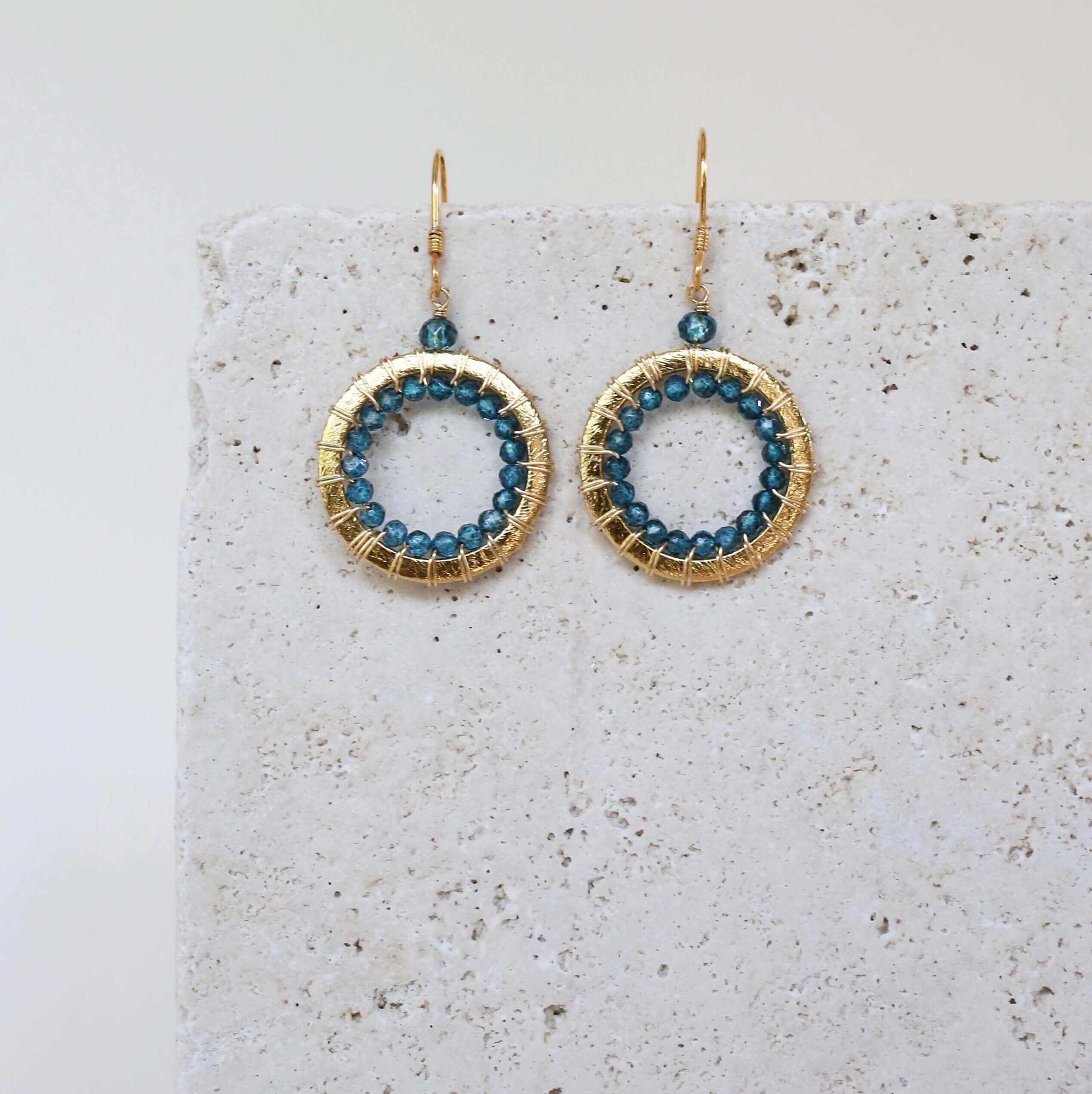 French hook London Blue Quartz dangle earrings