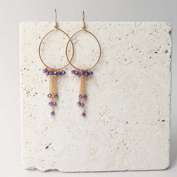 Delicate Amethyst Gold Earrings