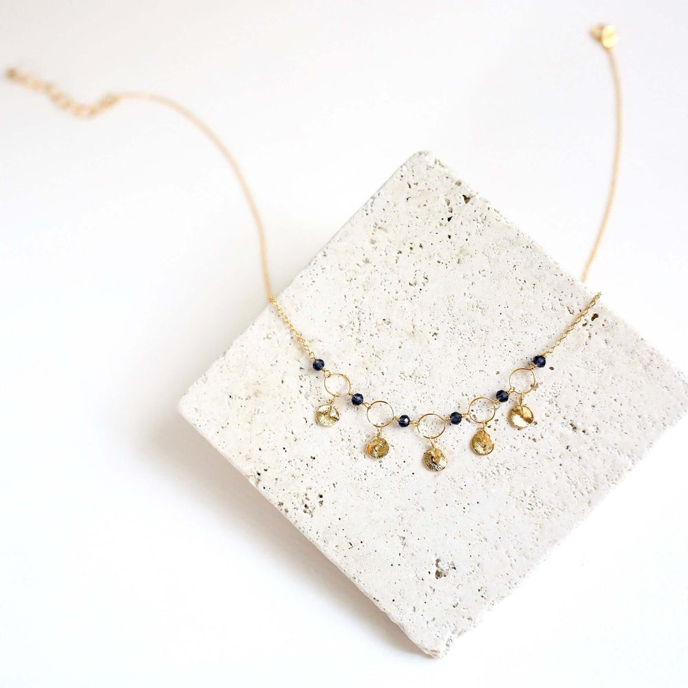 Black Spinel Gold Necklace