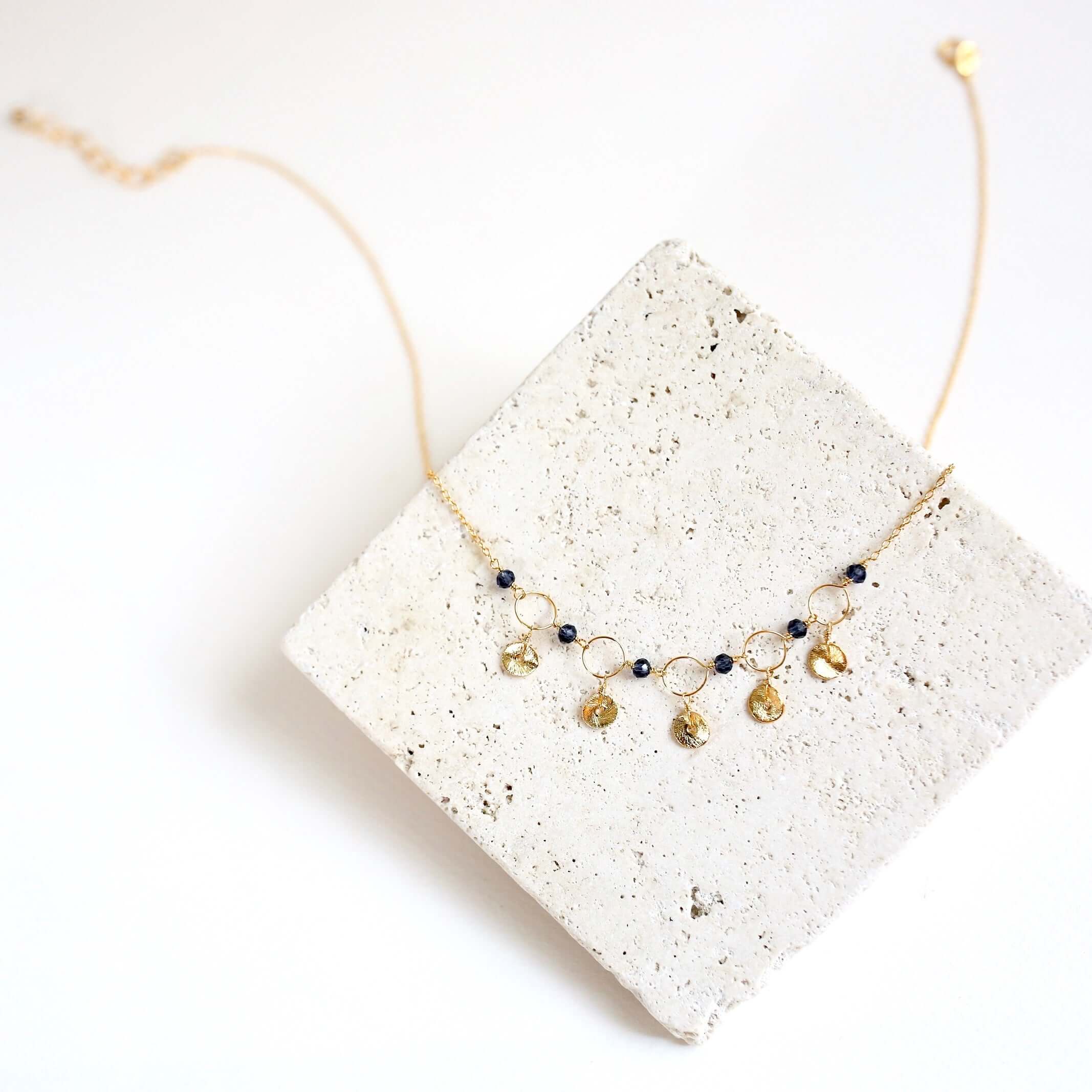 Black Spinel Gold Necklace