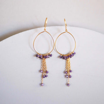 Delicate Amethyst Gold Earrings
