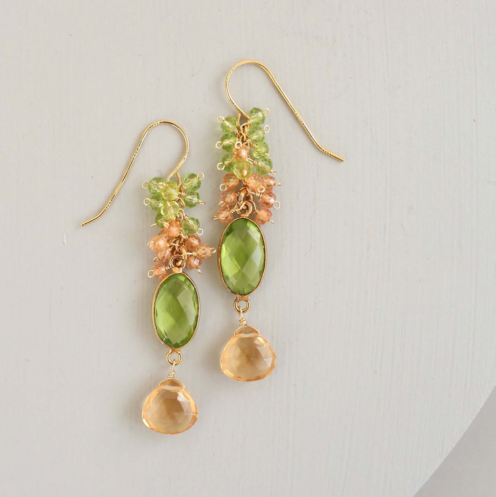 Citrine and Peridot Earrings