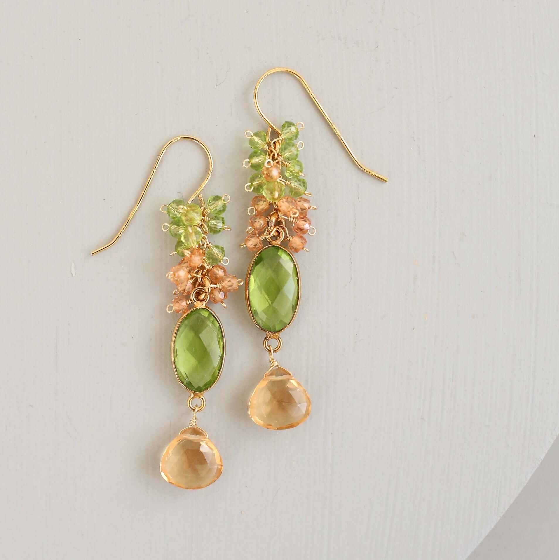 Citrine and Peridot Earrings