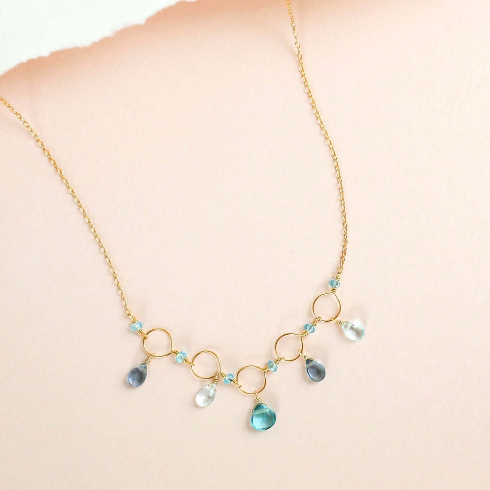 Blue Gemstone Gold Necklace