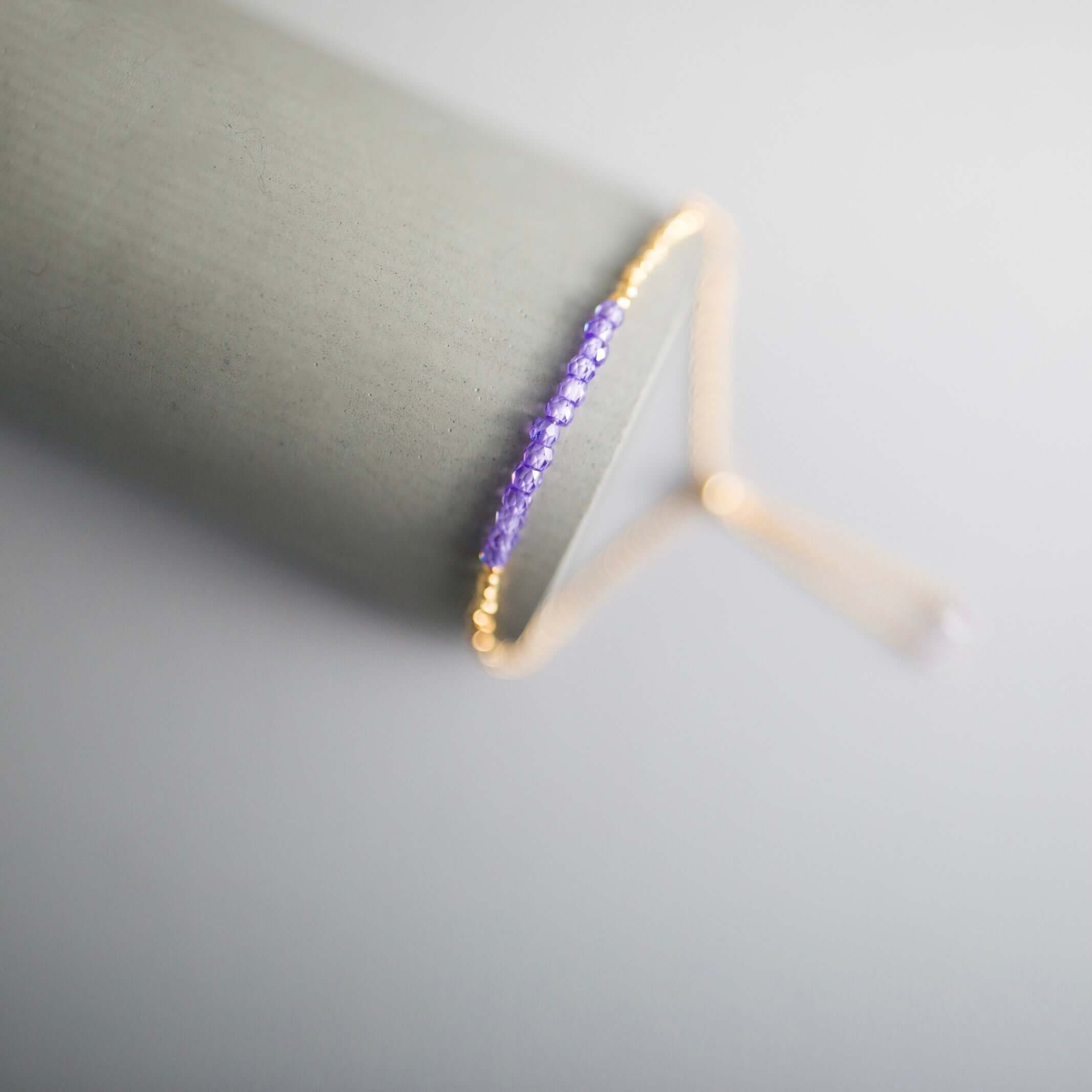 Delicate Amethyst Gold Adjustable Bracelet